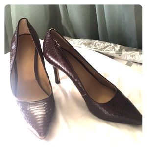 Snake textured heels